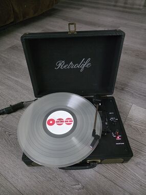 Black Portable Record Player